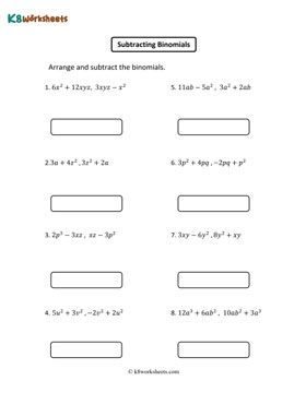 Arranging and Subtracting Binomials