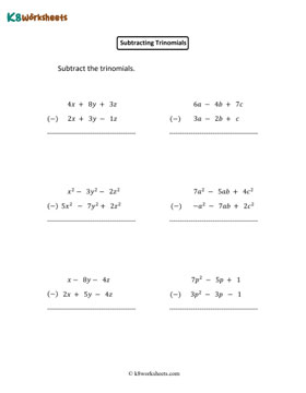 Subtracting Trinomials