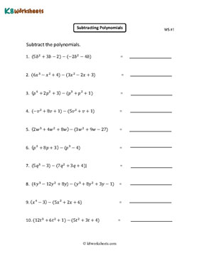 Subtracting Polynomials 1