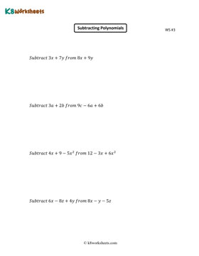 Subtracting Polynomials 3