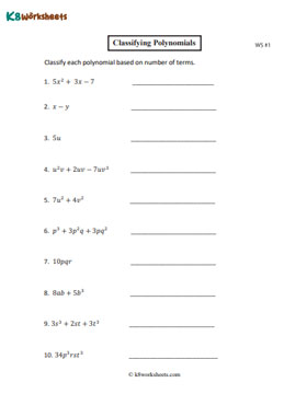 Classifying Polynomials Based on Terms | Up to 3 Terms 1