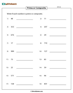 Identifying Prime and Composite Numbers 2