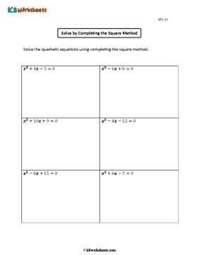 Solving Quadratic Equations by Completing the Square 1