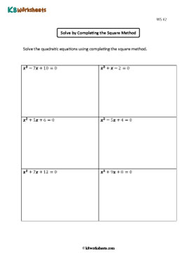 Solving Quadratic Equations by Completing the Square 2