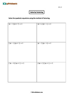 Solving Quadratic Equations by Factoring 1