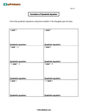 Forming Quadratic Equations from the Roots 1