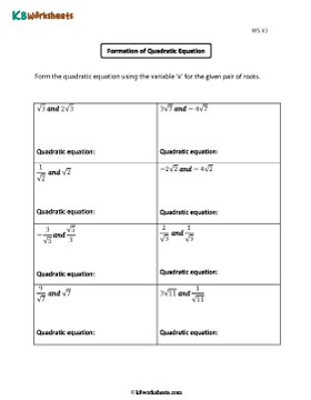 Forming Quadratic Equations from the Roots 3