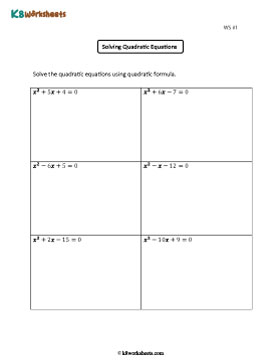 Solving Quadratic Equations Using the Quadratic Formula 1