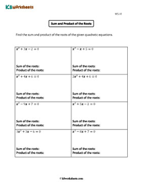 Finding Sum and Product of the Roots from the Equation 1