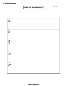 Rationalize the Denominators 1