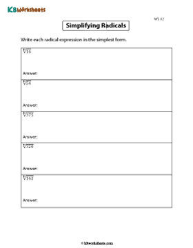 Writing Radicals in the Simplest Form 2