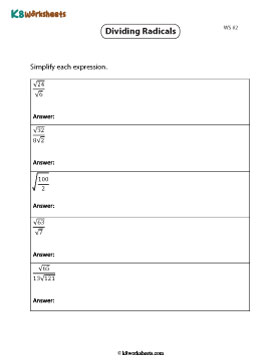 Simplifying and Dividing Radical Expressions 2