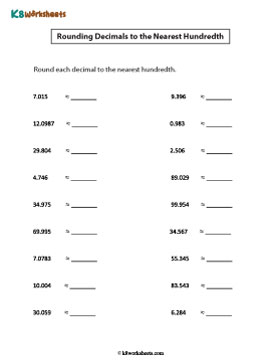 Rounding Decimals to the Nearest Hundredth