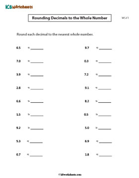 Rounding Decimals to the Nearest Whole Number 1