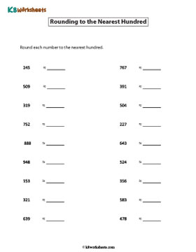 Rounding 3-digit Numbers to the Nearest Hundred