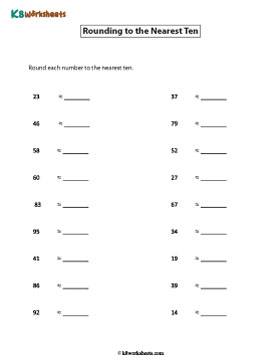 Rounding 2-digit Numbers to the Nearest Ten