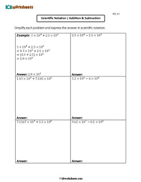 Addition and Subtraction with Scientific Notation 1