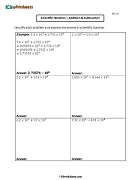 Addition and Subtraction with Scientific Notation 2