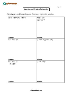 Operations with Scientific Notation 1