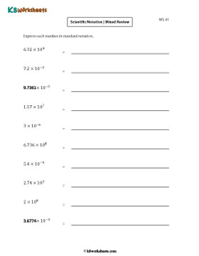 Converting Scientific Notation to Standard Form | Mixed Review 1