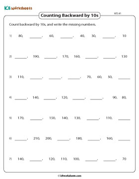 Backward Counting in Tens and Filling in Gaps 1