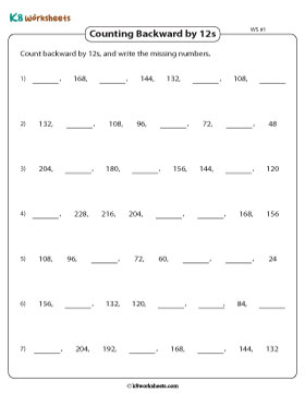 Filling in Gaps by Counting Backward in 12s 1