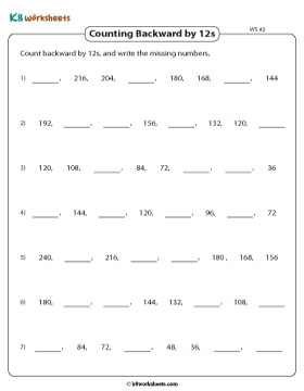 Filling in Gaps by Counting Backward in 12s 2