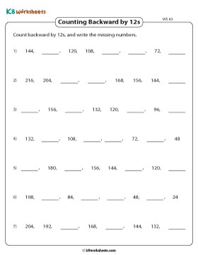 Filling in Gaps by Counting Backward in 12s 3