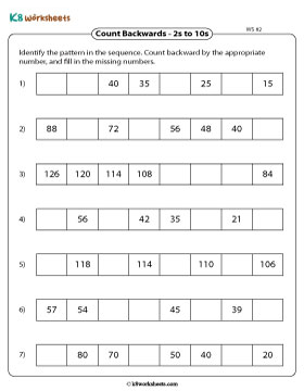 Counting Backward by 2s to 10s 2