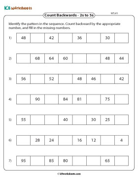 Counting Backward by 2s to 5s 1