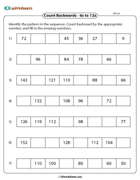 Counting Backward by 6s to 12s 1