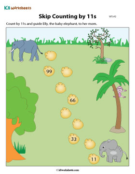 Skip Counting in 11s to Fill in Missing Numbers 2