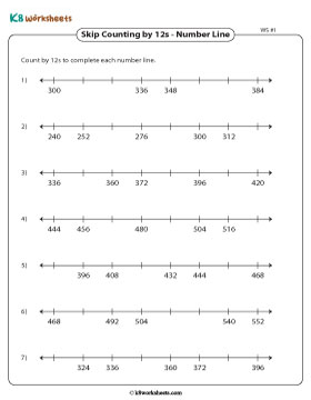 Completing Number Lines by Counting in Twelves 1