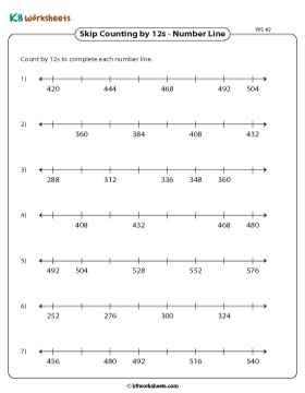 Completing Number Lines by Counting in Twelves 2