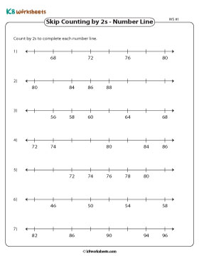 Completing Number Lines by Counting in Twos 1