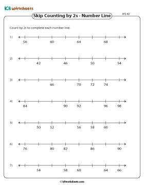 Completing Number Lines by Counting in Twos 2