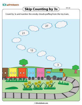 Skip Counting in 3s on Smoky Clouds 2