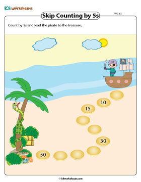 Skip Counting in 5s to Find the Treasure 3