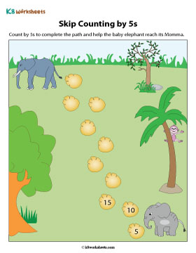 Counting by 5s to Complete a Path