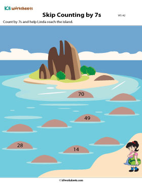 Skip Counting in 7s to Reach the Island 2