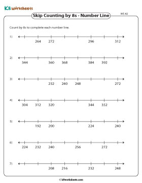 Completing Number Lines by Counting in Eights 2