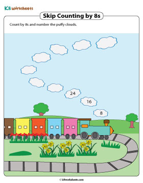 Counting by 8s to Complete a Sequence