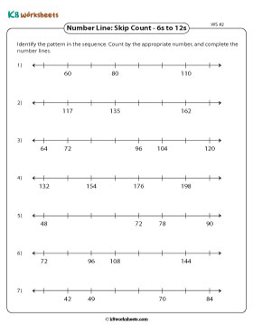 Writing Missing Numbers on Number Lines | 6s to 12s 2