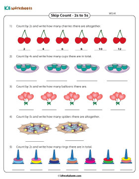 Skip Counting with Pictures | 2s to 5s 1