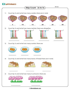 Skip Counting with Pictures | 2s to 5s 2