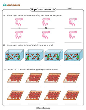 Skip Counting with Pictures | 6s to 12s 1