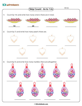 Skip Counting with Pictures | 6s to 12s 2