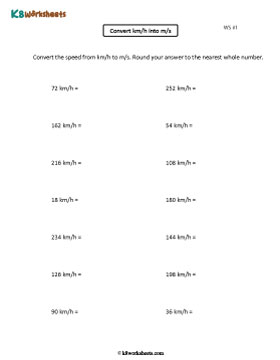 Convert from km/h to m/s 1