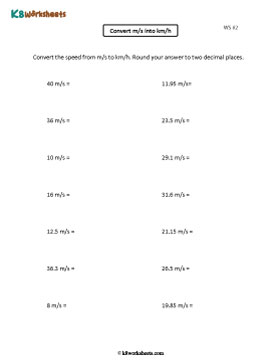 Convert from m/s to km/h 2