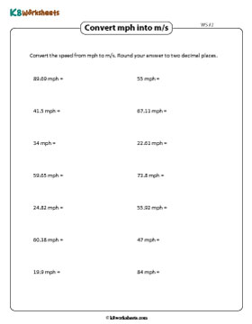 Convert from mph to m/s 2